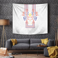 Philippines Barong Style Tapestry Polynesian Kakau Art Tattoos with Tribal Filipino Sun LT03 White - Polynesian Pride