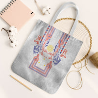 Philippines Barong Style Tote Bag Polynesian Kakau Art Tattoos with Tribal Filipino Sun LT03 White Strap One Size White - Polynesian Pride