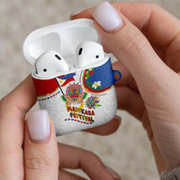 Philippines MassKara Festival AirPods Case Smile Masks with Hawaiian Art Pattern and Tropical Plants LT03 - Polynesian Pride