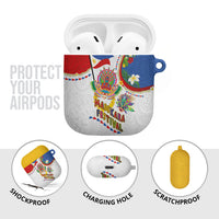 Philippines MassKara Festival AirPods Case Smile Masks with Hawaiian Art Pattern and Tropical Plants LT03 - Polynesian Pride