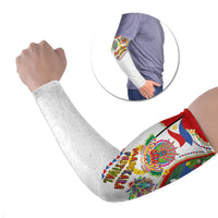 Philippines MassKara Festival Arm Sleeves Smile Masks with Hawaiian Art Pattern and Tropical Plants LT03 Set of 2 Multicolor - Polynesian Pride