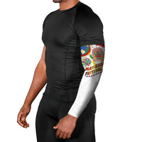 Philippines MassKara Festival Arm Sleeves Smile Masks with Hawaiian Art Pattern and Tropical Plants LT03 - Polynesian Pride