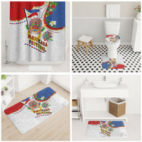Philippines MassKara Festival Bathroom Set Smile Masks with Hawaiian Art Pattern and Tropical Plants LT03 - Polynesian Pride