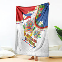 Philippines MassKara Festival Blanket Smile Masks with Hawaiian Art Pattern and Tropical Plants LT03 - Polynesian Pride