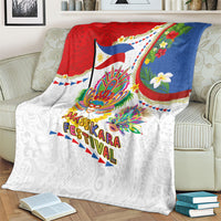Philippines MassKara Festival Blanket Smile Masks with Hawaiian Art Pattern and Tropical Plants LT03 - Polynesian Pride