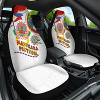 Philippines MassKara Festival Car Seat Cover Smile Masks with Hawaiian Art Pattern and Tropical Plants LT03 One Size Multicolor - Polynesian Pride