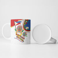 Philippines MassKara Festival Ceramic Mug Smile Masks with Hawaiian Art Pattern and Tropical Plants LT03 - Polynesian Pride