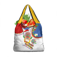 Philippines MassKara Festival Grocery Bag Smile Masks with Hawaiian Art Pattern and Tropical Plants LT03 1-pack One Size Multicolor - Polynesian Pride