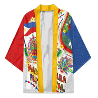 Philippines MassKara Festival Kimono Smile Masks with Hawaiian Art Pattern and Tropical Plants LT03 Unisex Multicolor - Polynesian Pride