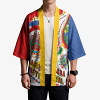 Philippines MassKara Festival Kimono Smile Masks with Hawaiian Art Pattern and Tropical Plants LT03 - Polynesian Pride