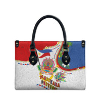Philippines MassKara Festival Leather Bag Smile Masks with Hawaiian Art Pattern and Tropical Plants LT03 - Polynesian Pride