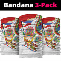 Philippines MassKara Festival Neck Gaiter Smile Masks with Hawaiian Art Pattern and Tropical Plants LT03 package One Size: 25*50cm Multicolor - Polynesian Pride