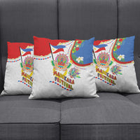 Philippines MassKara Festival Pillow Cover Smile Masks with Hawaiian Art Pattern and Tropical Plants LT03 - Polynesian Pride