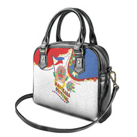 Philippines MassKara Festival Shoulder Handbag Smile Masks with Hawaiian Art Pattern and Tropical Plants LT03 - Polynesian Pride