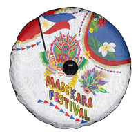 Philippines MassKara Festival Spare Tire Cover Smile Masks with Hawaiian Art Pattern and Tropical Plants LT03 - Polynesian Pride