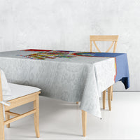 Philippines MassKara Festival Tablecloth Smile Masks with Hawaiian Art Pattern and Tropical Plants LT03 - Polynesian Pride