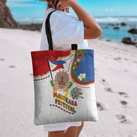 Philippines MassKara Festival Tote Bag Smile Masks with Hawaiian Art Pattern and Tropical Plants LT03 - Polynesian Pride