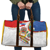 Philippines MassKara Festival Travel Bag Smile Masks with Hawaiian Art Pattern and Tropical Plants LT03 Multicolor - Polynesian Pride