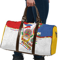 Philippines MassKara Festival Travel Bag Smile Masks with Hawaiian Art Pattern and Tropical Plants LT03 - Polynesian Pride