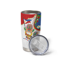 Philippines MassKara Festival Tumbler Cup Smile Masks with Hawaiian Art Pattern and Tropical Plants LT03 - Polynesian Pride