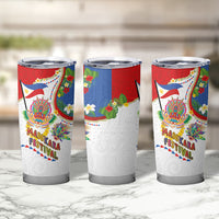 Philippines MassKara Festival Tumbler Cup Smile Masks with Hawaiian Art Pattern and Tropical Plants LT03 - Polynesian Pride