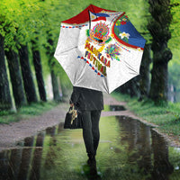 Philippines MassKara Festival Umbrella Smile Masks with Hawaiian Art Pattern and Tropical Plants LT03 - Polynesian Pride