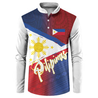 Philippines Basketball Custom Button Sweatshirt Pilipinas Tribal Pattern LT03 Multicolor - Polynesian Pride