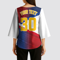 Philippines Basketball Custom Kimono Sleeve Blouse Pilipinas Tribal Pattern LT03 - Polynesian Pride