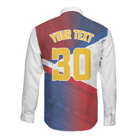 Philippines Basketball Custom Long Sleeve Button Shirt Pilipinas Tribal Pattern LT03 - Polynesian Pride