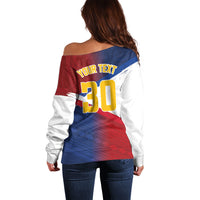 Philippines Basketball Custom Off Shoulder Sweater Pilipinas Tribal Pattern LT03 - Polynesian Pride