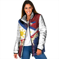 Philippines Basketball Custom Padded Jacket Pilipinas Tribal Pattern LT03 Women Multicolor - Polynesian Pride
