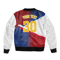 Philippines Basketball Custom Sleeve Zip Bomber Jacket Pilipinas Tribal Pattern LT03 - Polynesian Pride