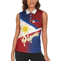 Philippines Basketball Custom Women Sleeveless Polo Shirt Pilipinas Tribal Pattern LT03 - Polynesian Pride