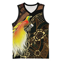 Papua New Guinea and Indonesia Batik Basketball Jersey Bird of Paradise with Tribal Batik Patterns LT03 Unisex Multicolor - Polynesian Pride