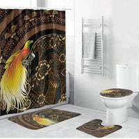 Papua New Guinea and Indonesia Batik Bathroom Set Bird of Paradise with Tribal Batik Patterns LT03 Bathroom Set (4 pcs) Multicolor - Polynesian Pride