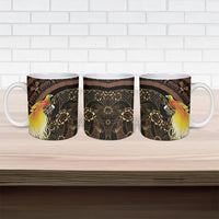Papua New Guinea and Indonesia Batik Ceramic Mug Bird of Paradise with Tribal Batik Patterns LT03 - Polynesian Pride
