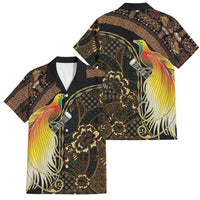 Papua New Guinea and Indonesia Batik Family Matching Tank Maxi Dress and Hawaiian Shirt Bird of Paradise with Tribal Batik Patterns LT03 Dad's Shirt - Short Sleeve Multicolor - Polynesian Pride