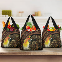 Papua New Guinea and Indonesia Batik Grocery Bag Bird of Paradise with Tribal Batik Patterns LT03 3-pack One Size Multicolor - Polynesian Pride