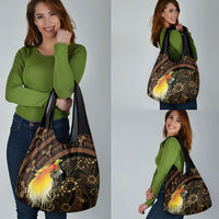 Papua New Guinea and Indonesia Batik Grocery Bag Bird of Paradise with Tribal Batik Patterns LT03 - Polynesian Pride