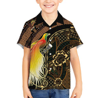 Papua New Guinea and Indonesia Batik Hawaiian Shirt Bird of Paradise with Tribal Batik Patterns LT03 - Polynesian Pride