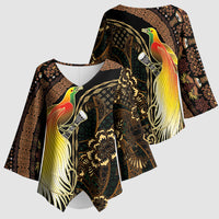 Papua New Guinea and Indonesia Batik Kimono Sleeve Blouse Bird of Paradise with Tribal Batik Patterns LT03 - Polynesian Pride
