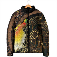 Papua New Guinea and Indonesia Batik Padded Jacket Bird of Paradise with Tribal Batik Patterns LT03 - Polynesian Pride