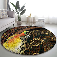 Papua New Guinea and Indonesia Batik Round Carpet Bird of Paradise with Tribal Batik Patterns LT03 - Polynesian Pride