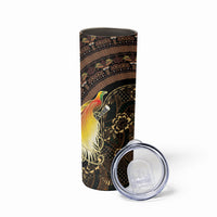 Papua New Guinea and Indonesia Batik Skinny Tumbler Bird of Paradise with Tribal Batik Patterns LT03 - Polynesian Pride