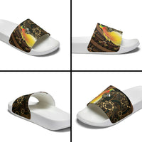 Papua New Guinea and Indonesia Batik Slide Sandals Bird of Paradise with Tribal Batik Patterns LT03 - Polynesian Pride