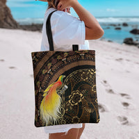 Papua New Guinea and Indonesia Batik Tote Bag Bird of Paradise with Tribal Batik Patterns LT03 - Polynesian Pride