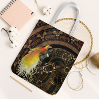 Papua New Guinea and Indonesia Batik Tote Bag Bird of Paradise with Tribal Batik Patterns LT03 White Strap One Size Multicolor - Polynesian Pride
