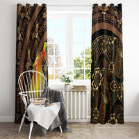 Papua New Guinea and Indonesia Batik Window Curtain Bird of Paradise with Tribal Batik Patterns LT03 - Polynesian Pride