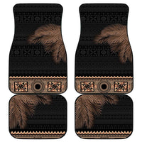 Fiji Palm Leaves Car Mats Masi and Tapa Tribal Pattern Beige Color