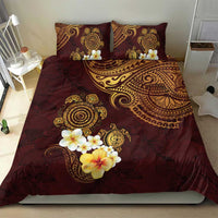 Polynesian Turtle Bedding Set Plumeria Hibiscus Pattern Oxblood LT03 - Polynesian Pride